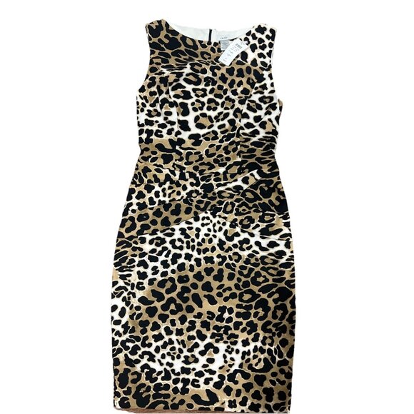 cache Bodycon Animal Print dress Size 4 Stretch Peplum Pleated Hip NEW - Picture 10 of 11
